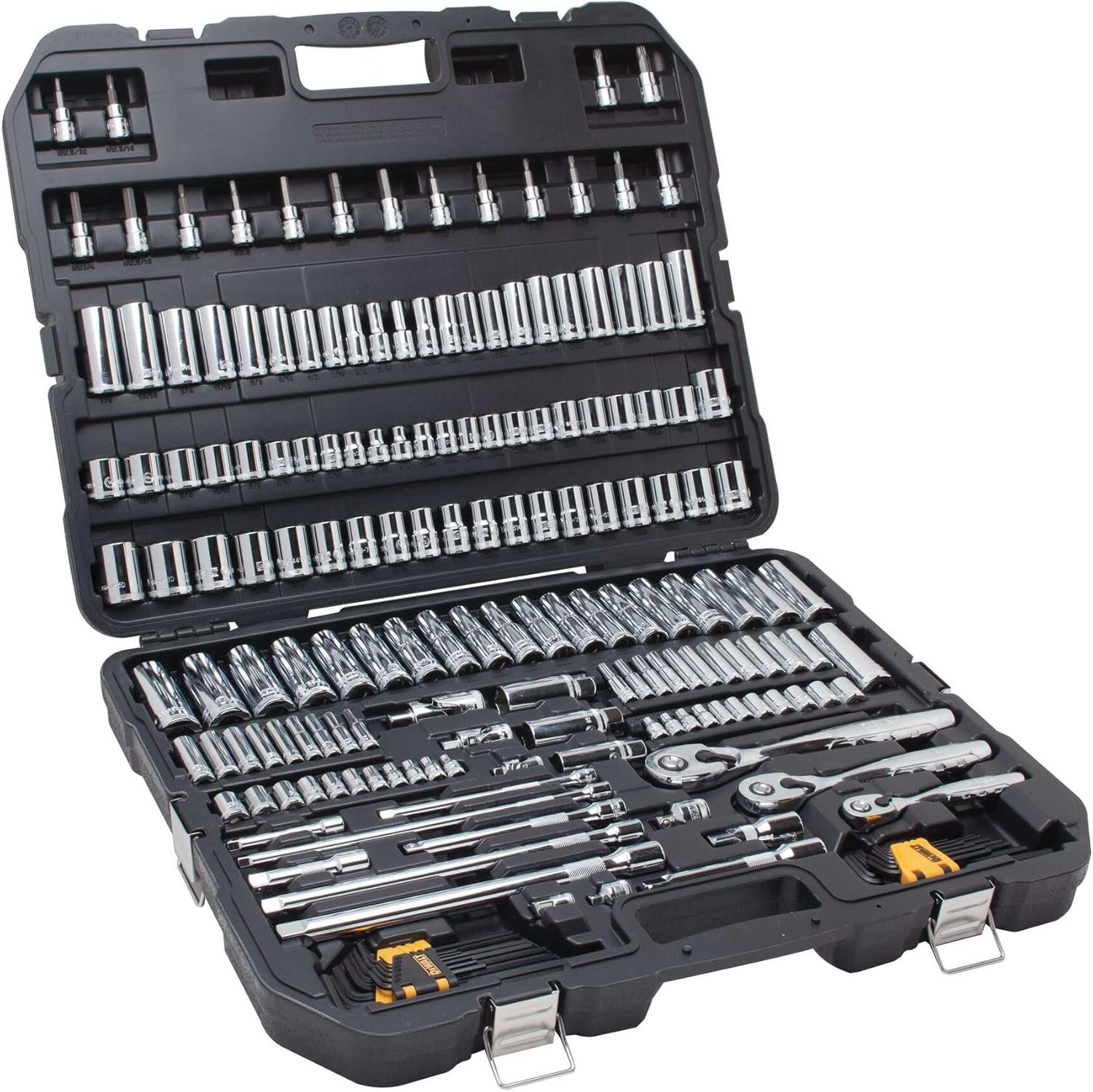 DEWALT 192 Pcs. Mechanics Tool Set, 1/2, 1/4, 3/8 Socket Set, SAE and Metric Socket Wrench Set, Hard Shell Tool Box (DWMT75049) - Image 2