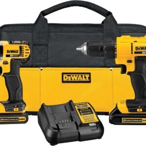 DEWALT 20V MAX Cordless Drill and Impact Driver, Power Tool Combo Kit , Includes 2 Batteries, Charger and Bag (DCK240C2)