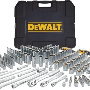 DEWALT 192 Pcs. Mechanics Tool Set, 1/2, 1/4, 3/8 Socket Set, SAE and Metric Socket Wrench Set, Hard Shell Tool Box (DWMT75049)
